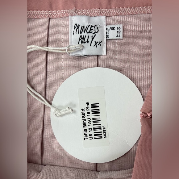Princess Polly Tahls Mini Skirt Pink Pleated Tenniscore Preppy NWT - Picture 5 of 7